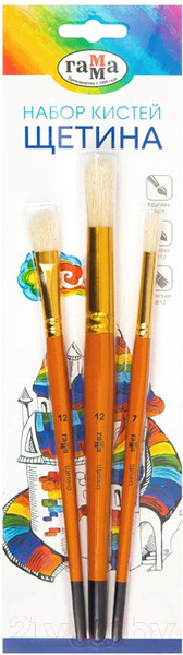 Изображение товара Набор кистей ГАММА Щетина / 280618.09.04 (3шт)