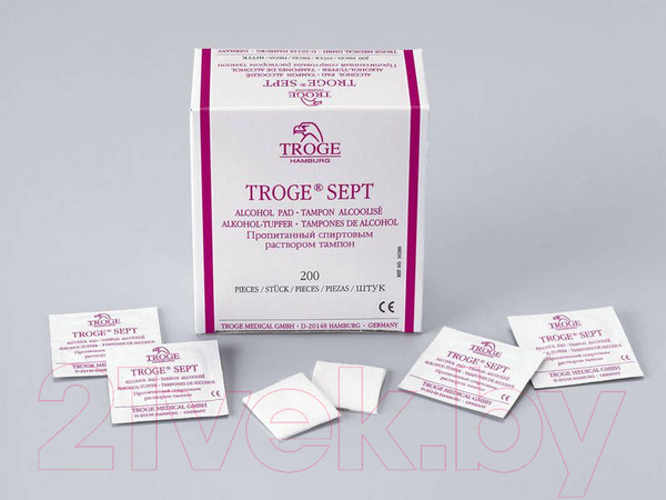 Изображение товара Салфетка спиртовая Troge Medical Sept №200 3x3см