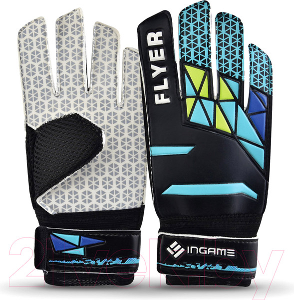 Изображение товара Перчатки вратарские Ingame Flyer IF-502 (р.5, черный/голубой)