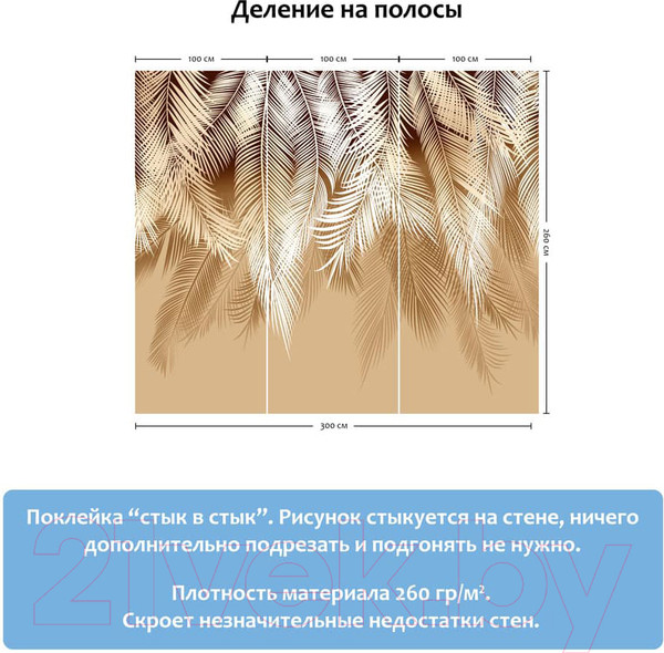 Изображение товара Фотообои листовые Citydecor Пальмовые листья 2 (300x260)