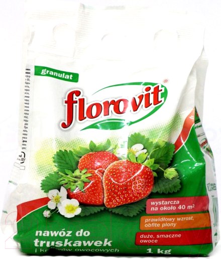 Изображение товара Удобрение Florovit для клубники и земляники гранулированное (1кг, мешок)