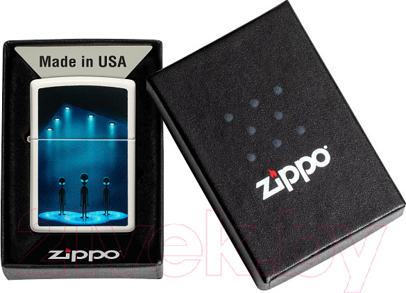 Изображение товара Зажигалка Zippo Aliens Design / 49487 (белый матовый)