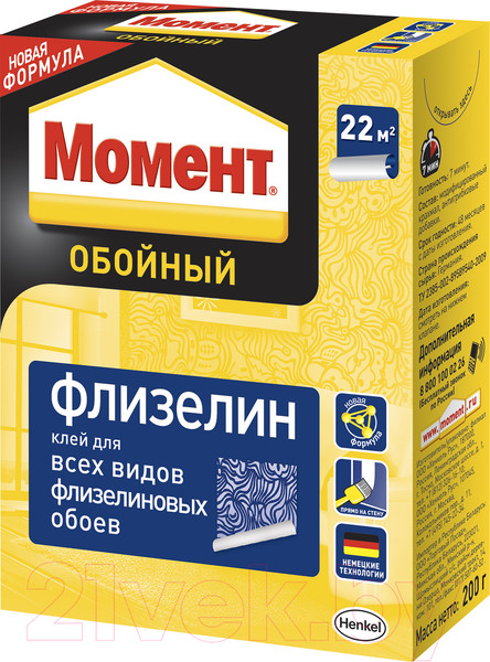 Изображение товара Клей для обоев Момент Флизелин (200г)