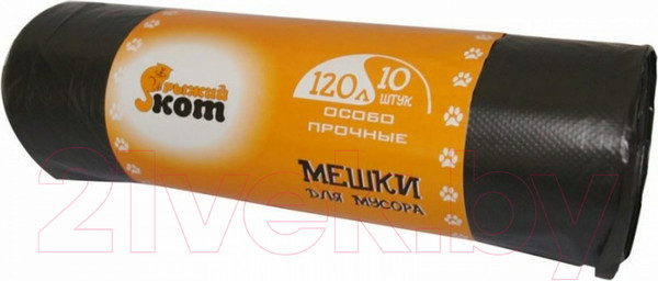 Изображение товара Пакеты для мусора Рыжий кот 120л (10шт)