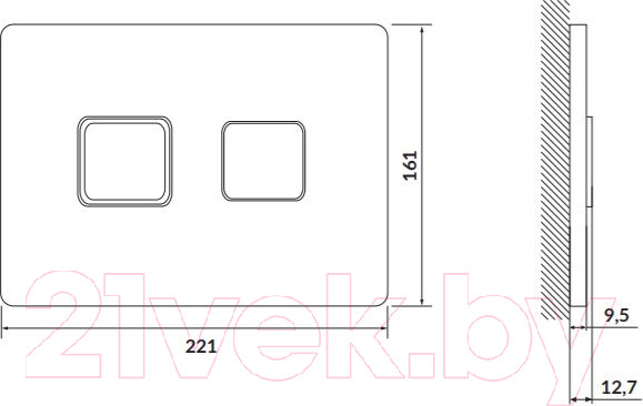 Изображение товара Кнопка для инсталляции Cersanit Square 63531