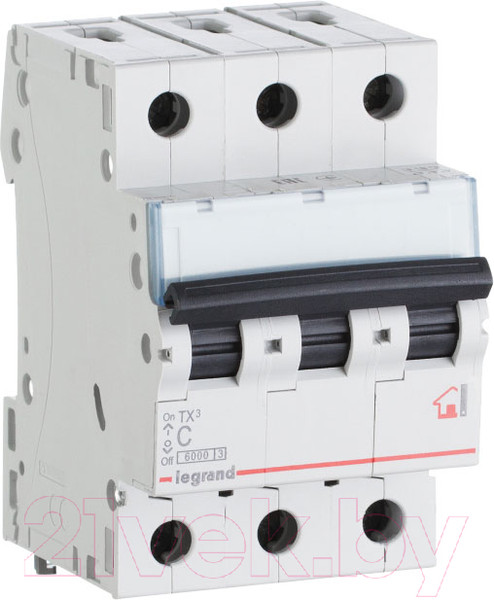 Изображение товара Выключатель автоматический Legrand TX3 3P C 63A 10kA 3M / 403950
