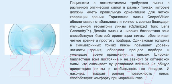 Изображение товара Контактная линза Biofinity AST Sph-5.00 CYL-2.25 ax020 R8.7