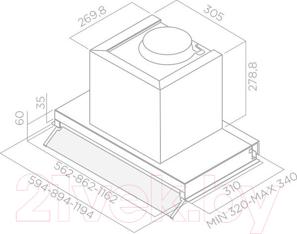Изображение товара Вытяжка скрытая Elica Boxin LX/BL MAT/A/90