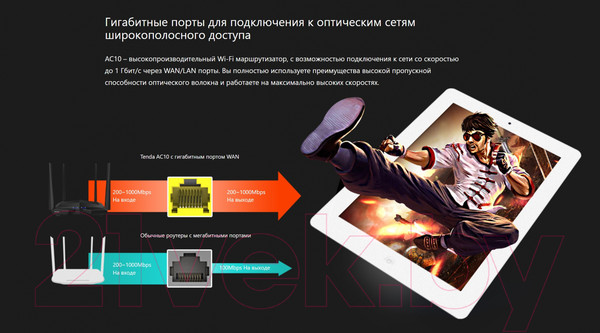 Изображение товара Беспроводной маршрутизатор Tenda AC10 v3