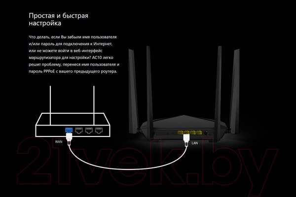 Изображение товара Беспроводной маршрутизатор Tenda AC10 v3