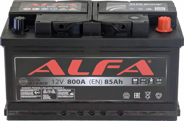 Изображение товара Автомобильный аккумулятор ALFA battery Hybrid R низкий / AL 85 Low (85 А/ч)