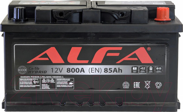 Изображение товара Автомобильный аккумулятор ALFA battery Hybrid R низкий / AL 85 Low (85 А/ч)