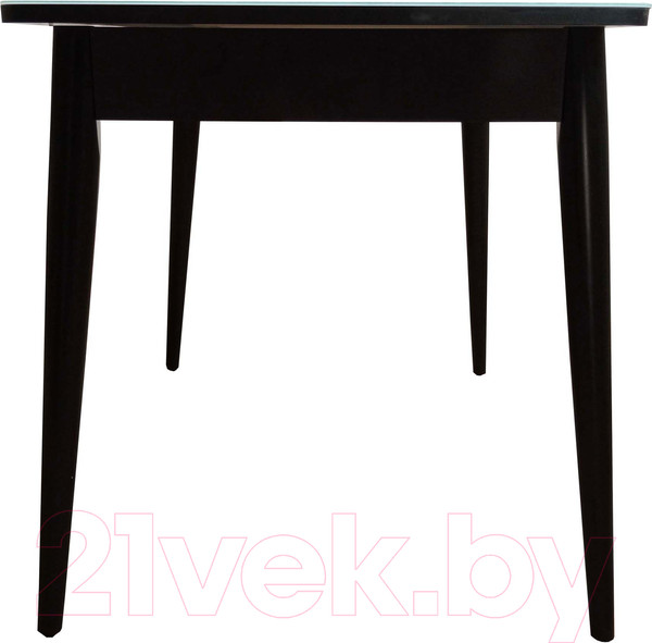 Изображение товара Обеденный стол Васанти Плюс БРФ 110/142x70/1Р (черный/белый мрамор мателак/черный)