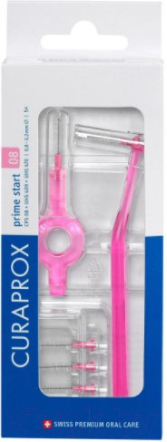 Изображение товара Ершики межзубные Curaprox Prime Start UHS 409/470 (5шт, розовый держатель)