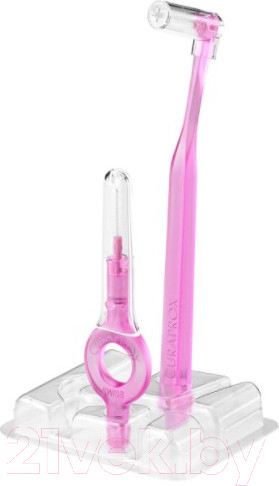 Изображение товара Ершики межзубные Curaprox Prime Start UHS 409/470 (5шт, розовый держатель)