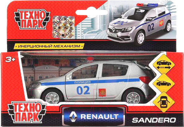 Изображение товара Автомобиль игрушечный Технопарк Renault Sandero Полиция / SB-17-61-RS(P)-WB