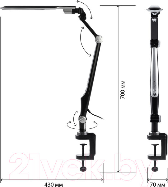 Изображение товара Настольная лампа ЭРА NLED-496-12W-BK / Б0052767 (черный)
