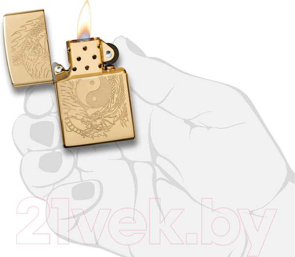 Изображение товара Зажигалка Zippo Tiger And Dragon Design / 49024 (золотистый)