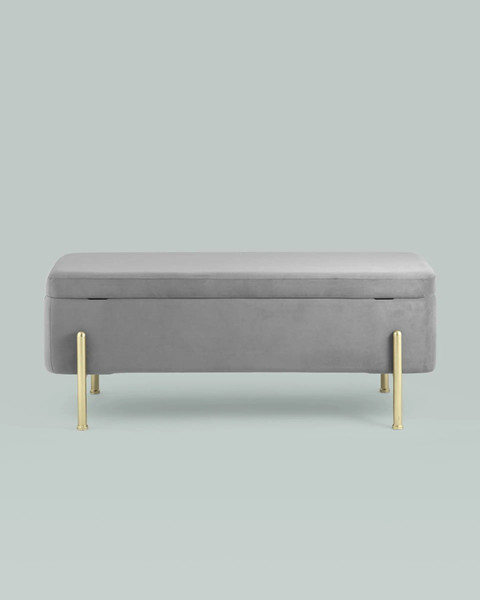 Изображение товара Банкетка Stool Group Болейн с ящиком / 20A544VF-MOMO-38 (велюр серый)