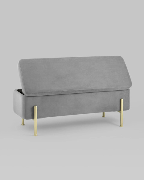 Изображение товара Банкетка Stool Group Болейн с ящиком / 20A544VF-MOMO-38 (велюр серый)