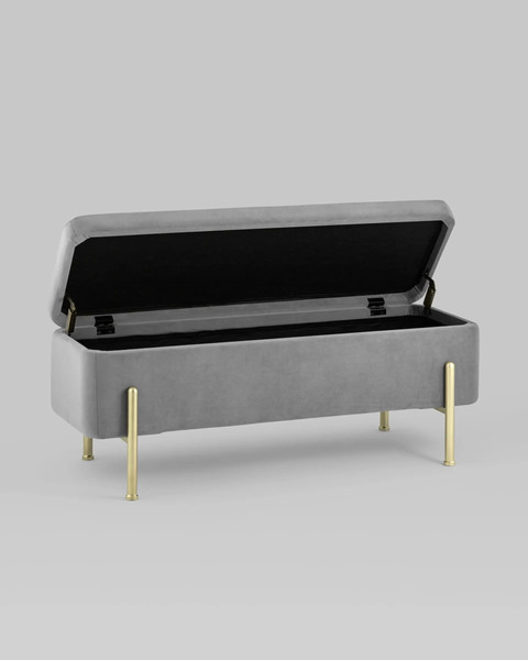 Изображение товара Банкетка Stool Group Болейн с ящиком / 20A544VF-MOMO-38 (велюр серый)