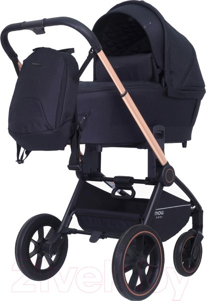 Изображение товара Детская универсальная коляска MOWbaby Zoom PU 2 в 1 / RA086 (Gold Black)