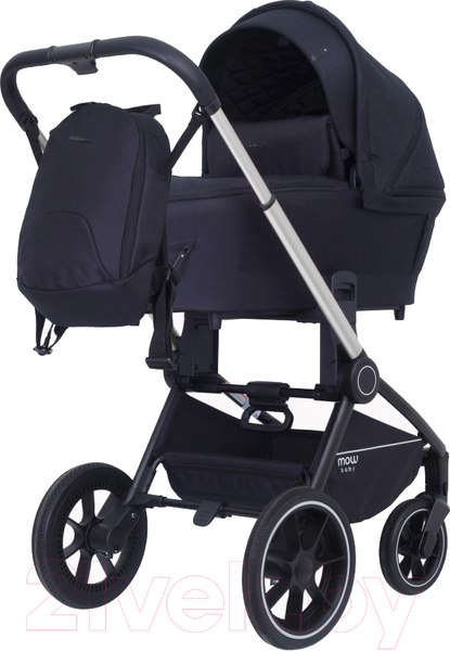Изображение товара Детская универсальная коляска MOWbaby Zoom PU 2 в 1 / RA086 (Silver Black)