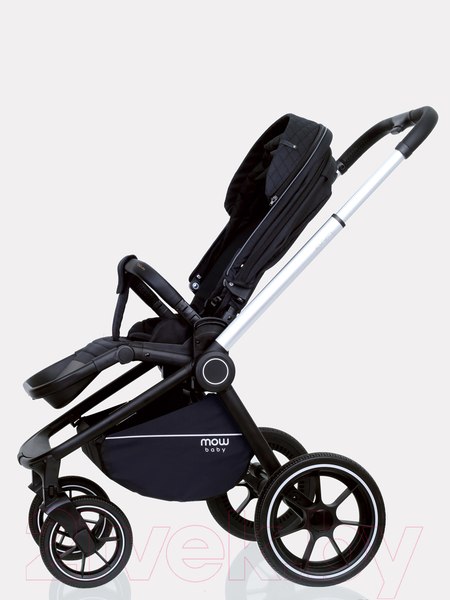 Изображение товара Детская универсальная коляска MOWbaby Zoom PU 2 в 1 / RA086 (Silver Black)