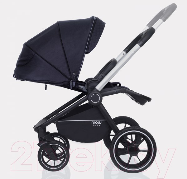 Изображение товара Детская универсальная коляска MOWbaby Zoom PU 2 в 1 / RA086 (Silver Black)