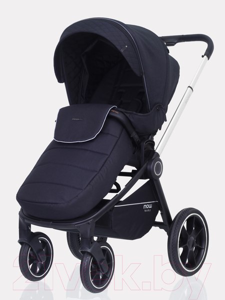 Изображение товара Детская универсальная коляска MOWbaby Zoom PU 2 в 1 / RA086 (Silver Black)