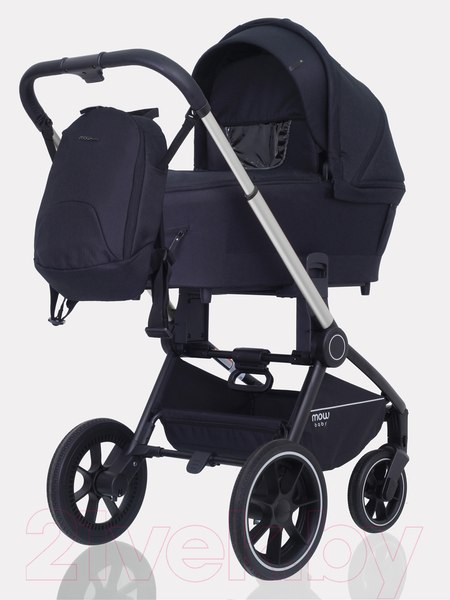 Изображение товара Детская универсальная коляска MOWbaby Zoom PU 2 в 1 / RA086 (Silver Black)