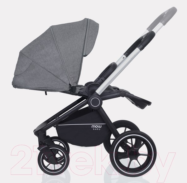 Изображение товара Детская универсальная коляска MOWbaby Zoom PU 2 в 1 / RA086 (Silver Grey)