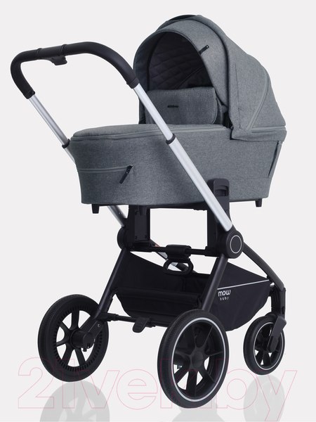 Изображение товара Детская универсальная коляска MOWbaby Zoom PU 2 в 1 / RA086 (Silver Grey)