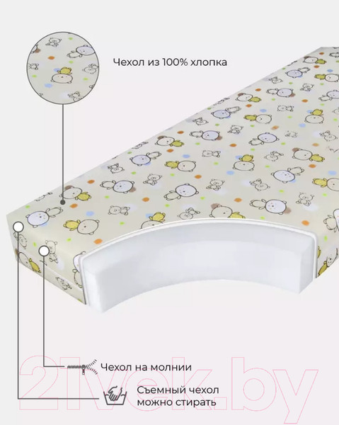 Изображение товара Матрас в кроватку Топотушки Комфорт 60x119 (бязь)
