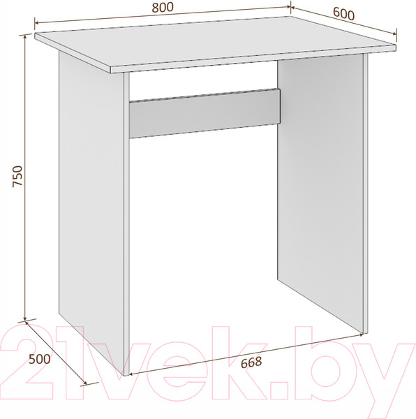 Изображение товара Письменный стол Кортекс-мебель Эльф 80 (дуб сонома)