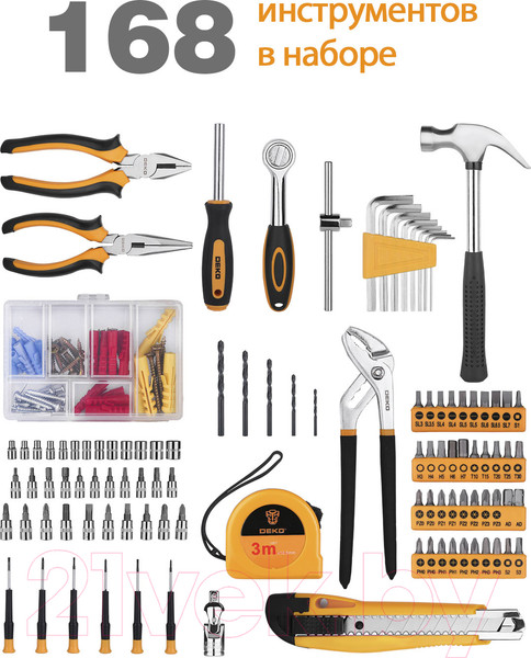 Изображение товара Универсальный набор инструментов Deko DKMT168 SET 168 / 065-0220