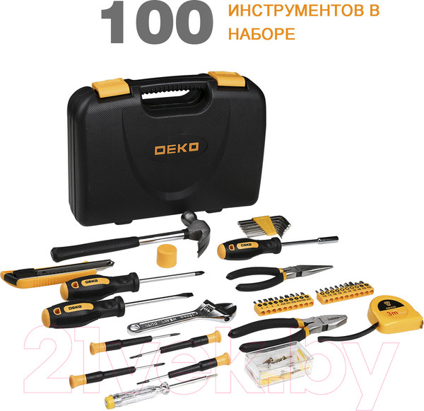 Изображение товара Универсальный набор инструментов Deko TZ100 SET 100 / 065-0221