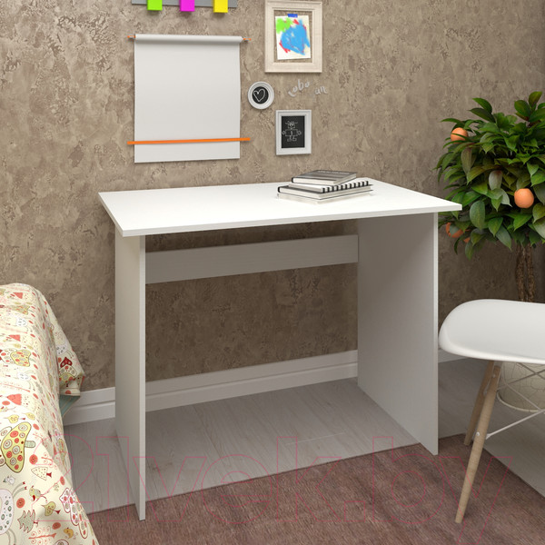 Изображение товара Письменный стол Кортекс-мебель Эльф 100 (белый)