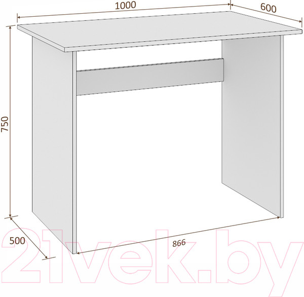 Изображение товара Письменный стол Кортекс-мебель Эльф 100 (белый)