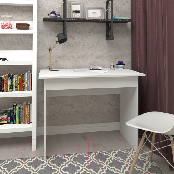 Изображение товара Письменный стол Кортекс-мебель Эльф 100-1ш (белый)
