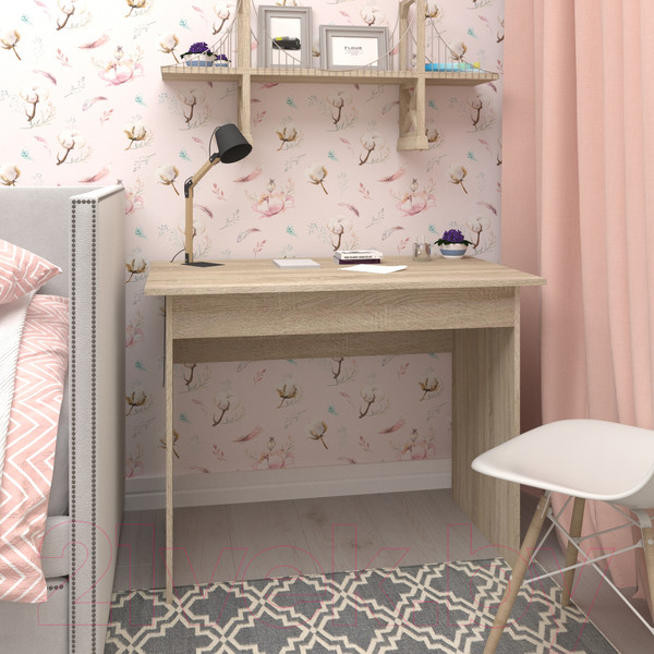 Изображение товара Письменный стол Кортекс-мебель Эльф 100-1ш (дуб сонома)