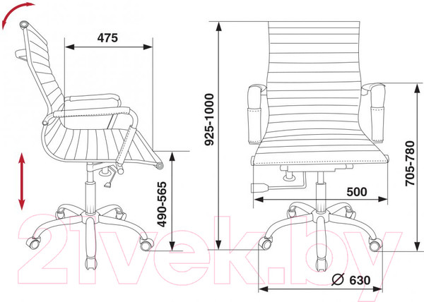 Изображение товара Кресло офисное Бюрократ CH-883-LOW (слоновая кость)