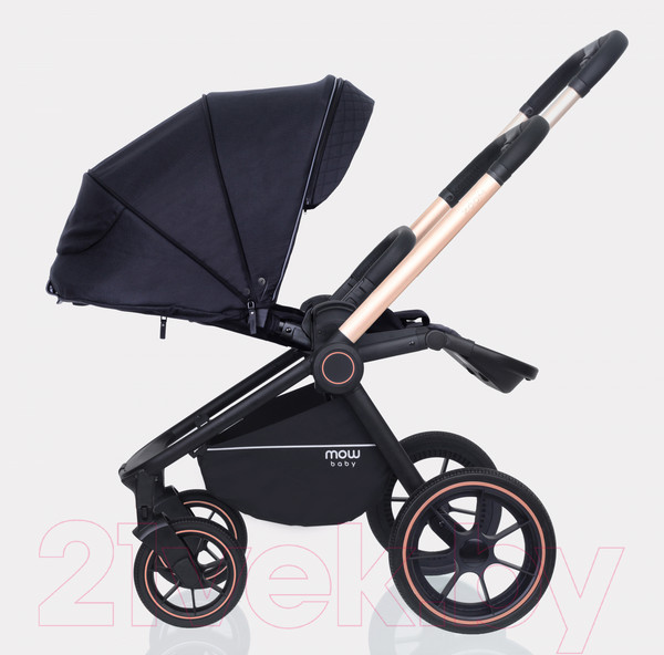 Изображение товара Детская универсальная коляска MOWbaby Zoom PU 3 в 1 / RA087 (Gold Black)