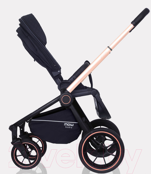 Изображение товара Детская универсальная коляска MOWbaby Zoom PU 3 в 1 / RA087 (Gold Black)