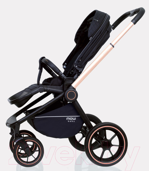 Изображение товара Детская универсальная коляска MOWbaby Zoom PU 3 в 1 / RA087 (Gold Black)