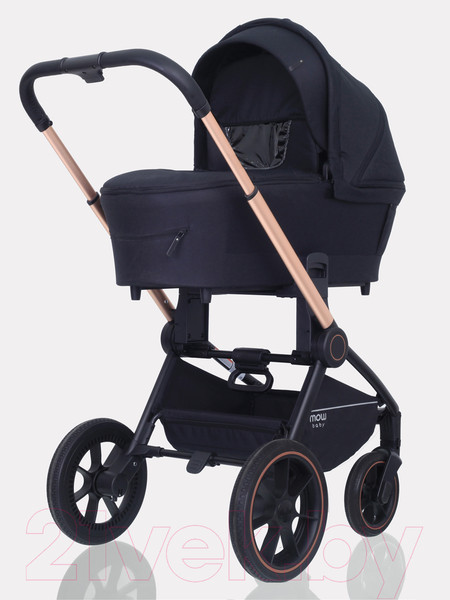 Изображение товара Детская универсальная коляска MOWbaby Zoom PU 3 в 1 / RA087 (Gold Black)