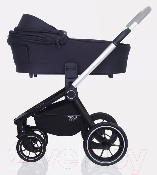 Изображение товара Детская универсальная коляска MOWbaby Zoom PU 3 в 1 / RA087 (Silver Black)