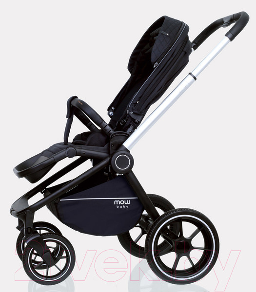 Изображение товара Детская универсальная коляска MOWbaby Zoom PU 3 в 1 / RA087 (Silver Black)