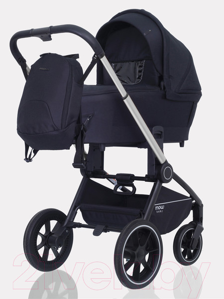 Изображение товара Детская универсальная коляска MOWbaby Zoom PU 3 в 1 / RA087 (Silver Black)
