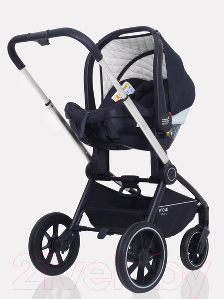 Изображение товара Детская универсальная коляска MOWbaby Zoom PU 3 в 1 / RA087 (Silver Black)